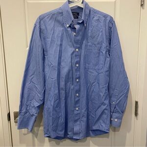 Nautica Men's Classic Fit Blue Pinstripe Button Down Shirt